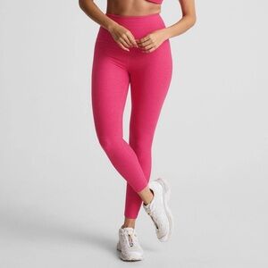 Spacedye Caught In The Midi High Waisted Legging - Vivid Pink Heather